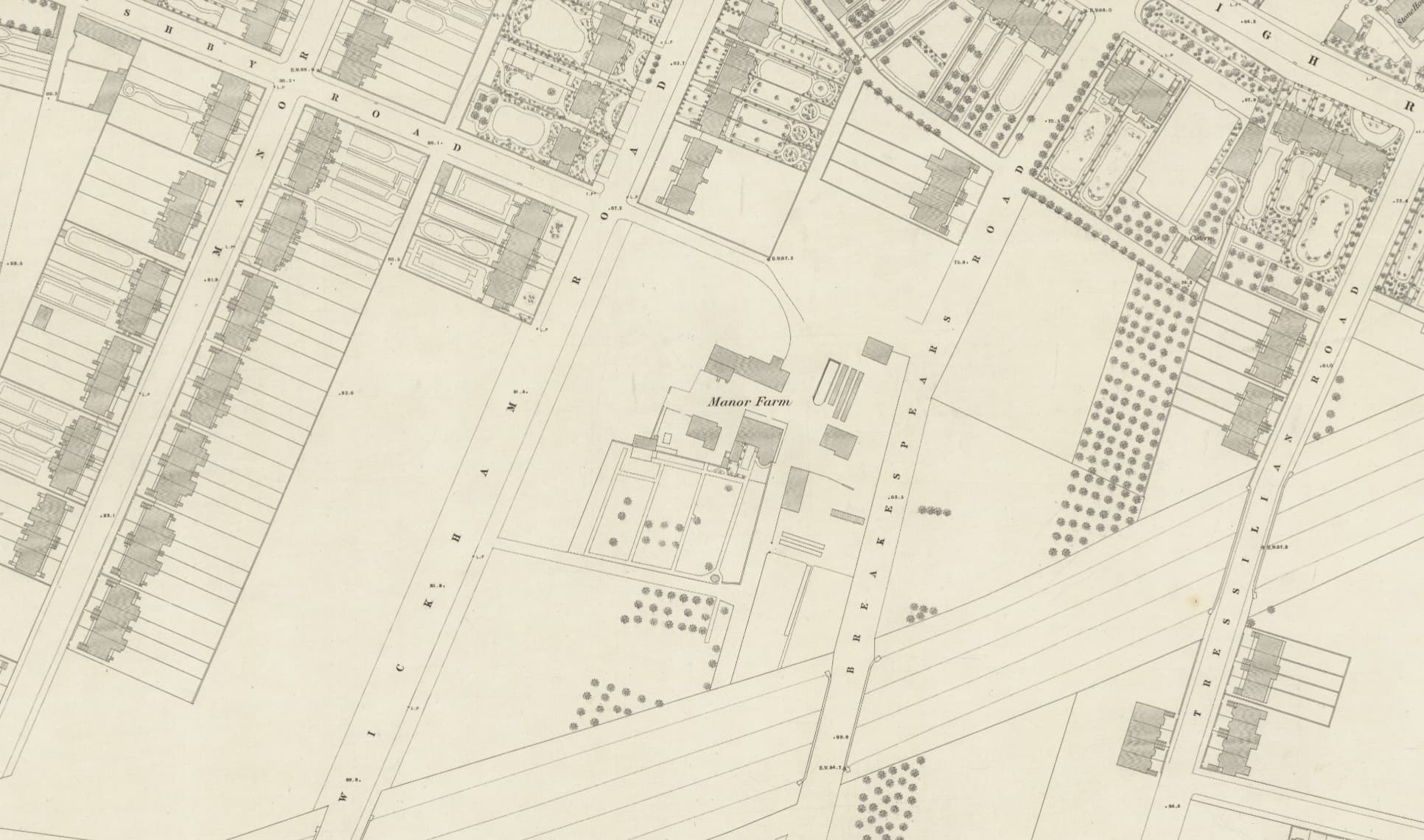 Ordnance Survey map of Manor Farm, 1868