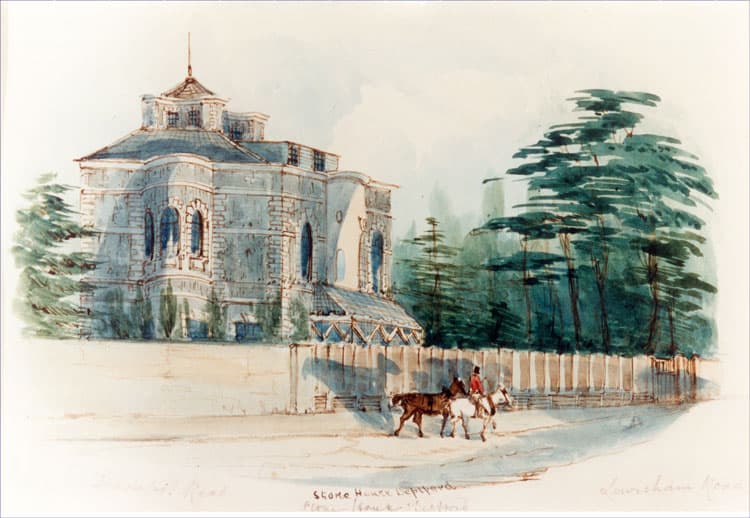 Watercolour of Stone House in about 1840